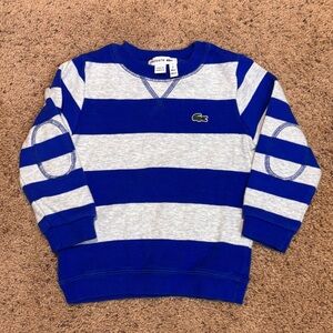 Lacoste Kids Blue and Gray Striped Sweatshirt, size 2T